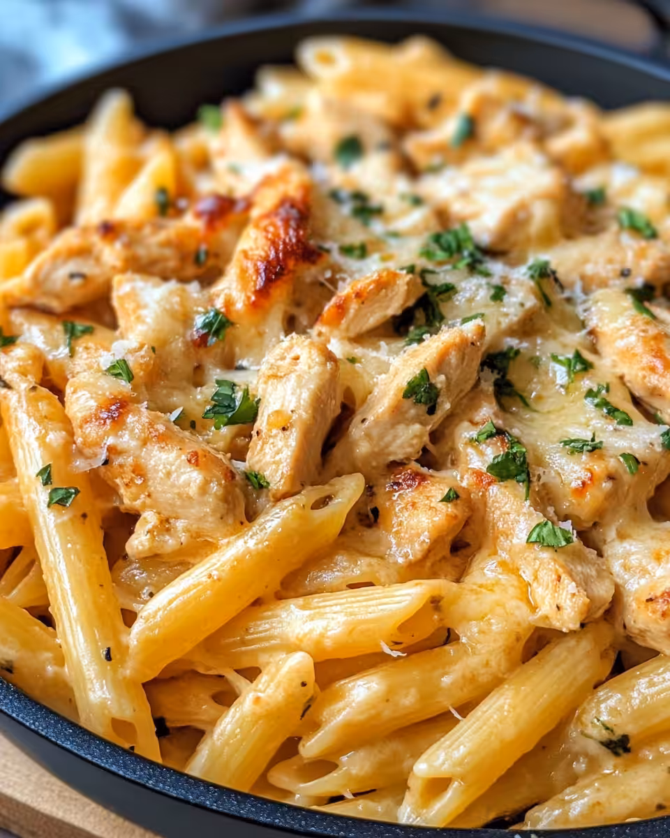 Adding pasta, sauce and water to pressure cooker for chicken pasta