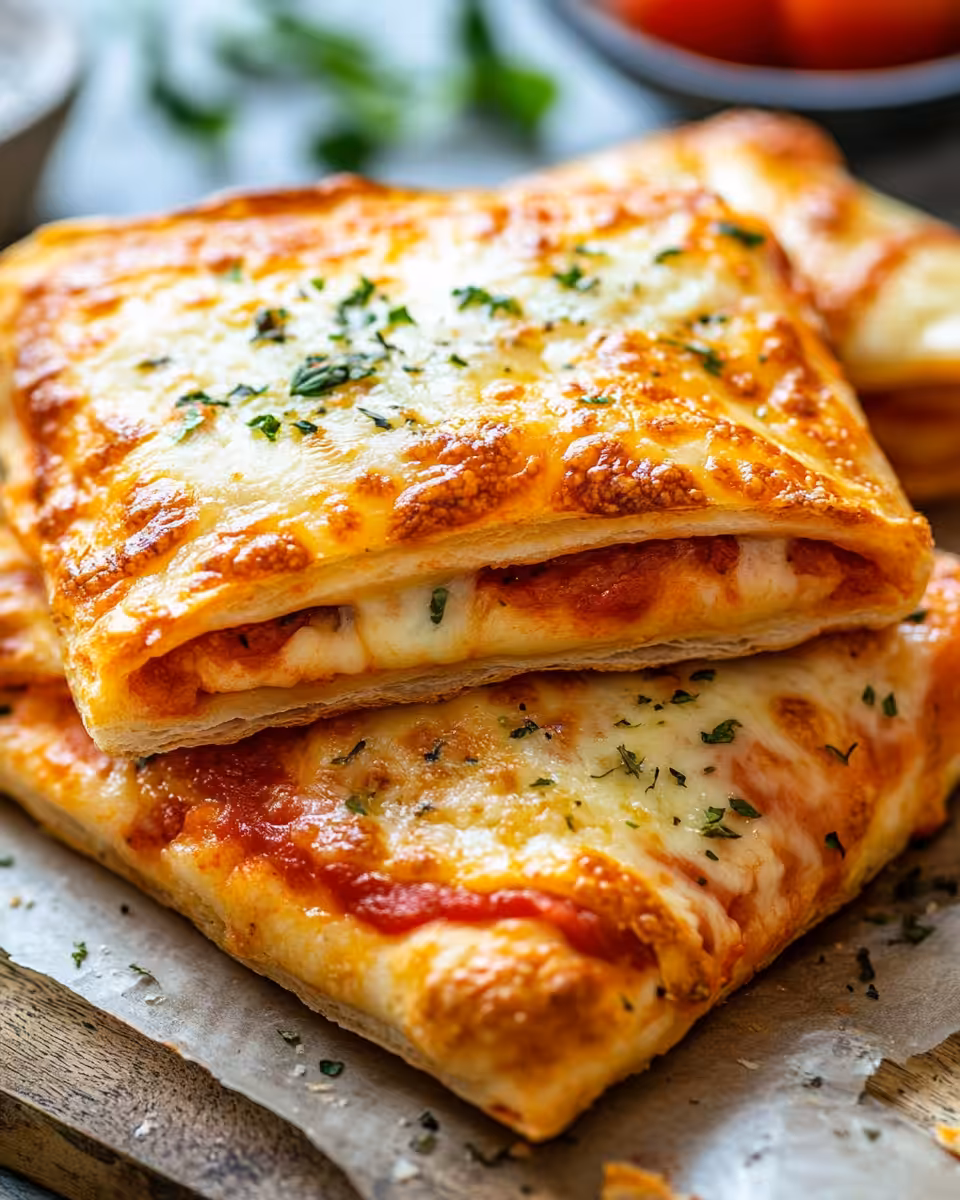 Homemade cheesy pizza pockets fresh from the pressure cooker