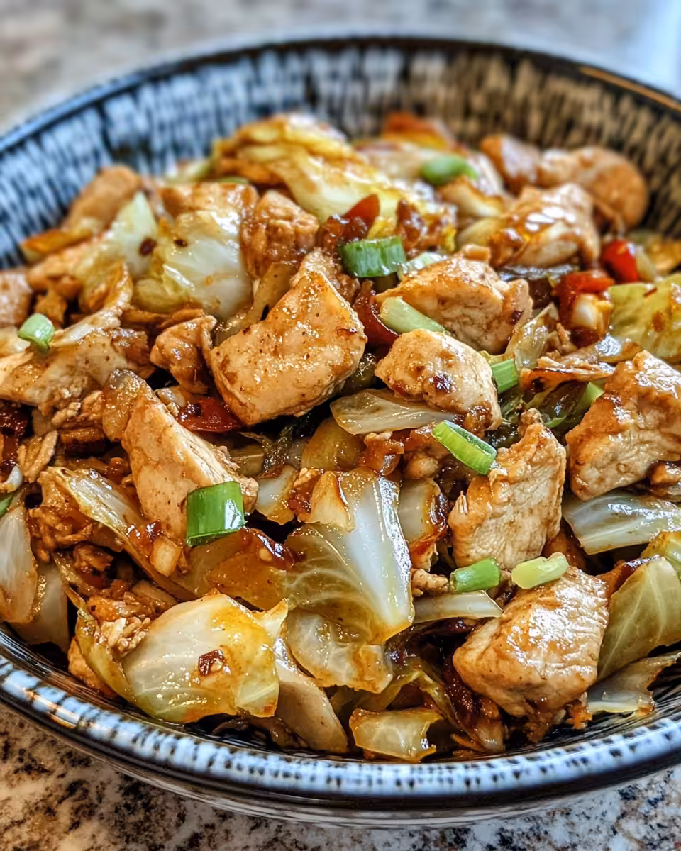 Ingredients for chicken cabbage stir fry in pressure cooker