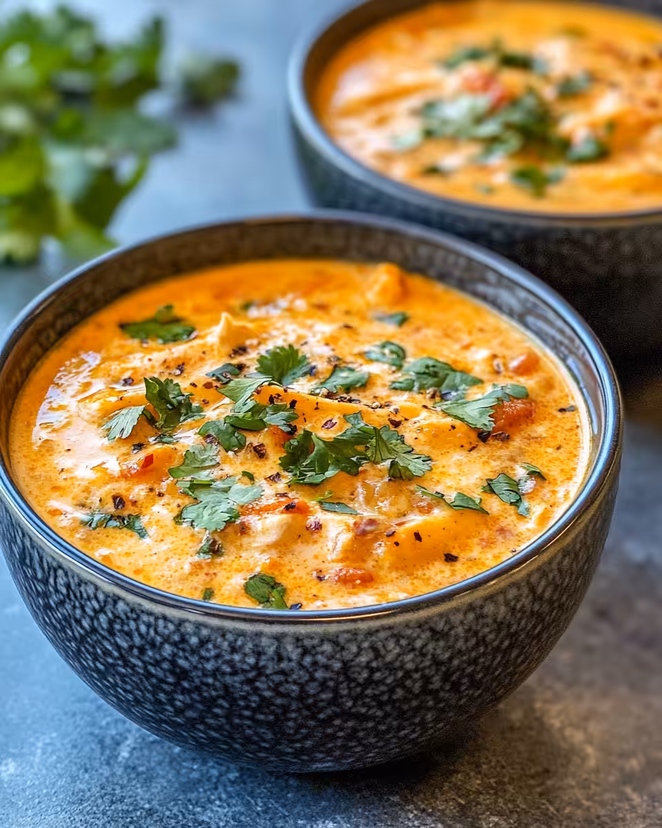 Bowl of finished chicken enchilada soup garnished with cheese