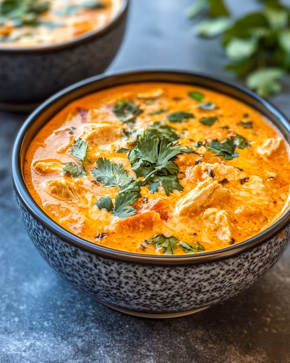Pressure cooker with chicken enchilada soup cooking and float valve up