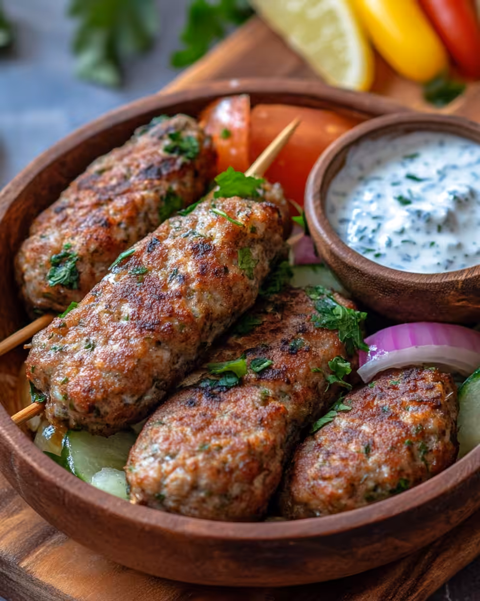 Ingredients and spices prepared for making ground chicken koftas