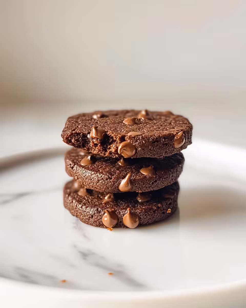 Rich chocolate chickpea cookies fresh from oven