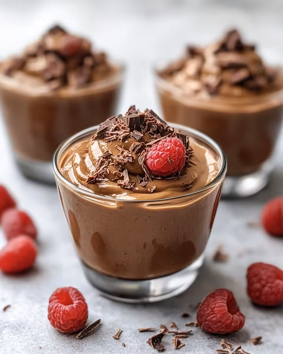 Finished vegan coconut milk chocolate mousse ready to serve