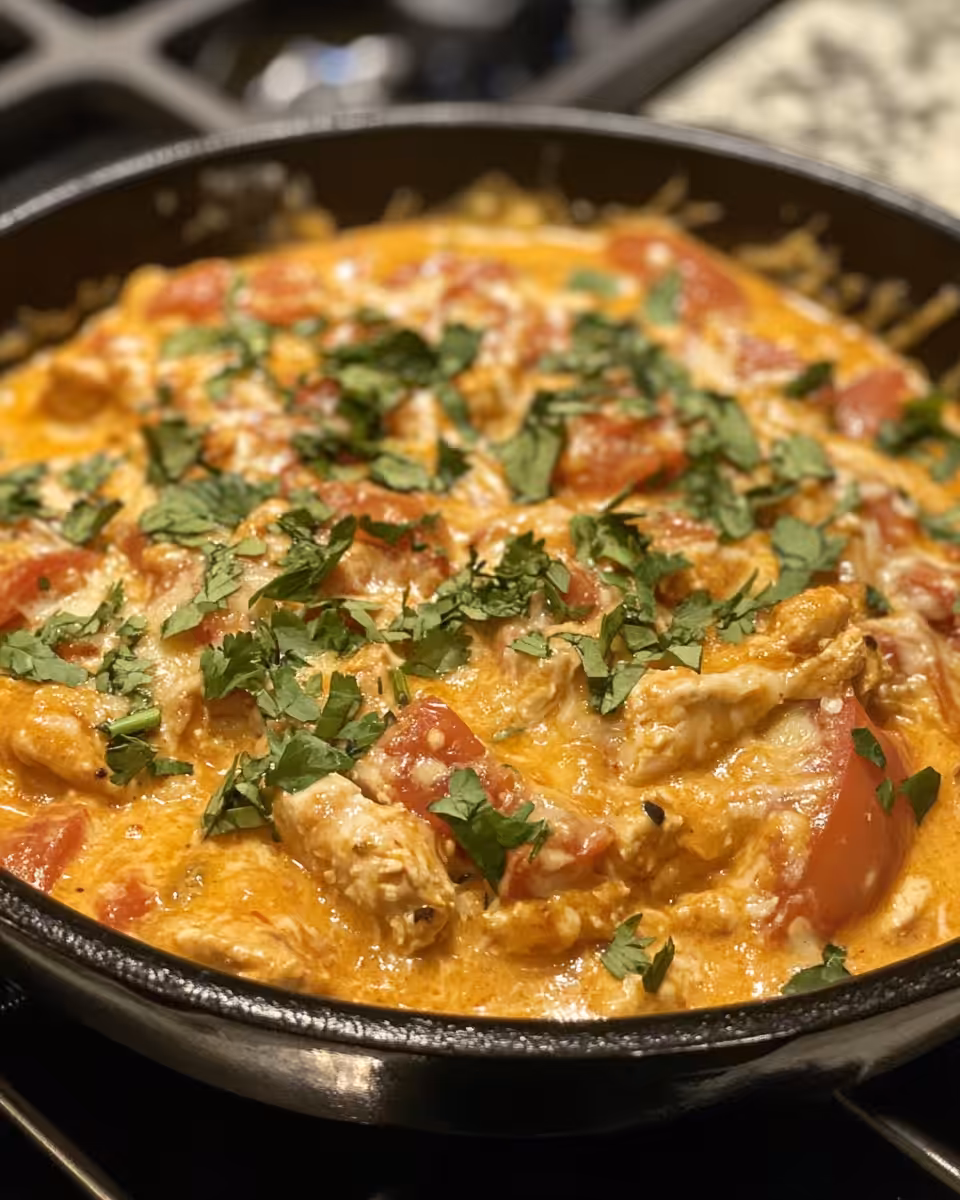 Cheesy Rotel Chicken Soup cooking in pressure cooker with sealing ring