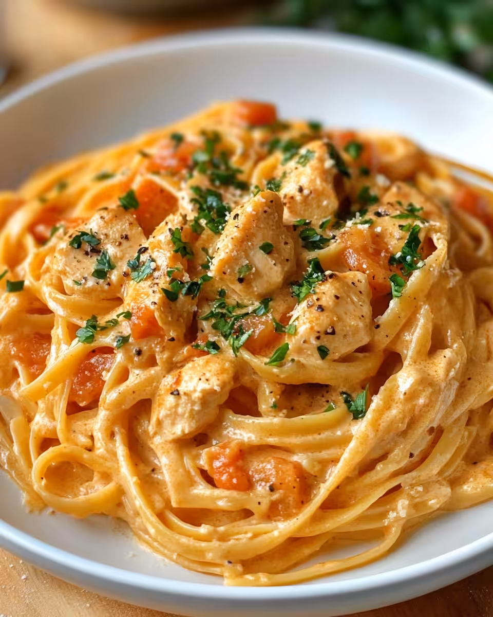 Served cowboy butter spaghetti with fresh parsley garnish