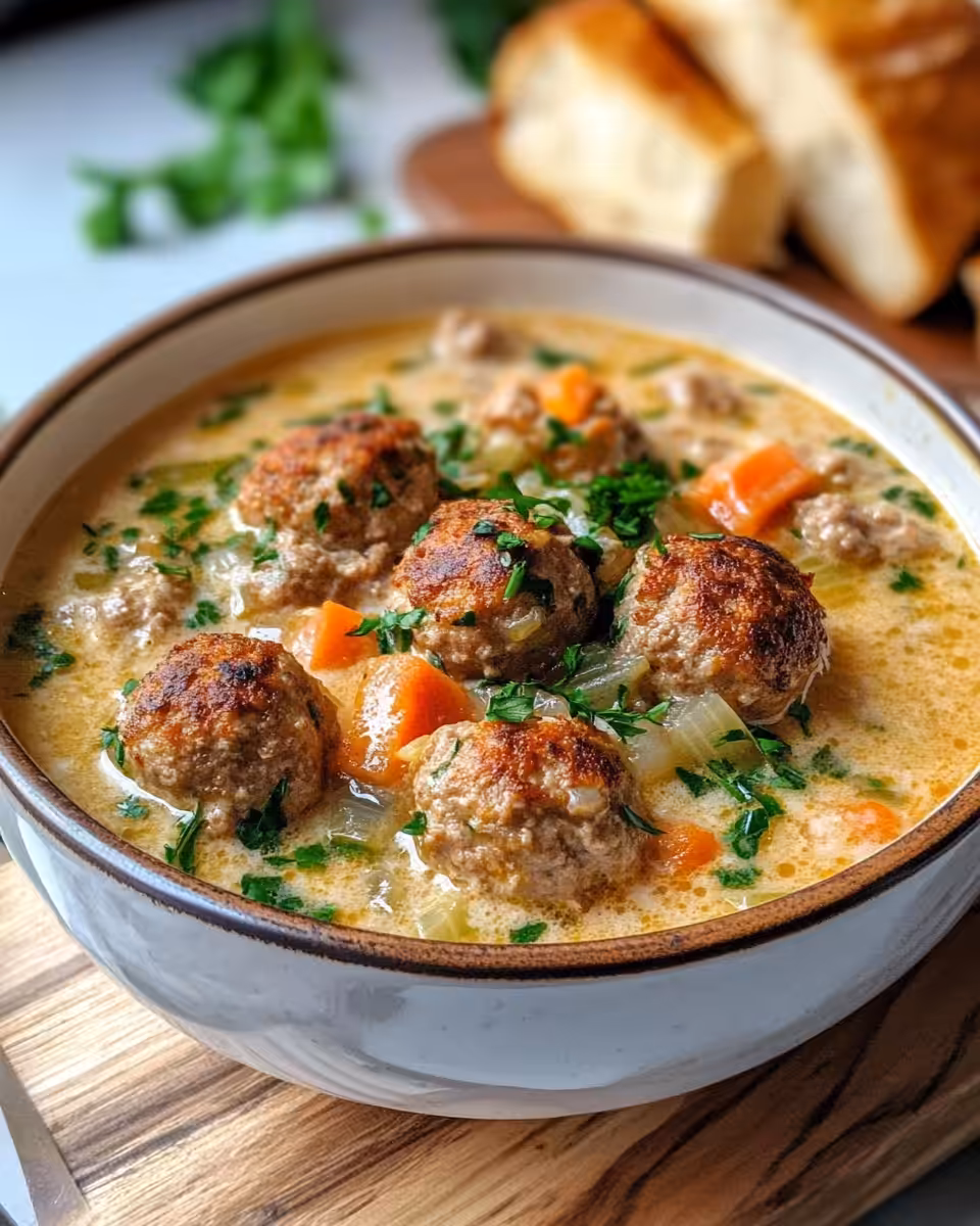 Steam rising from pressure cooker with Swedish meatball soup inside