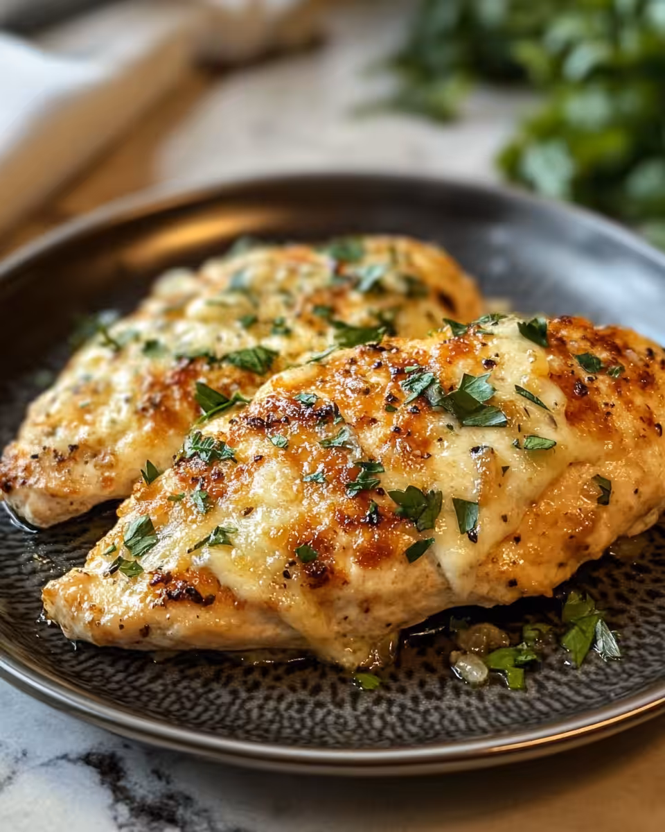 Ingredients and preparation for creamy garlic parmesan chicken in pressure cooker