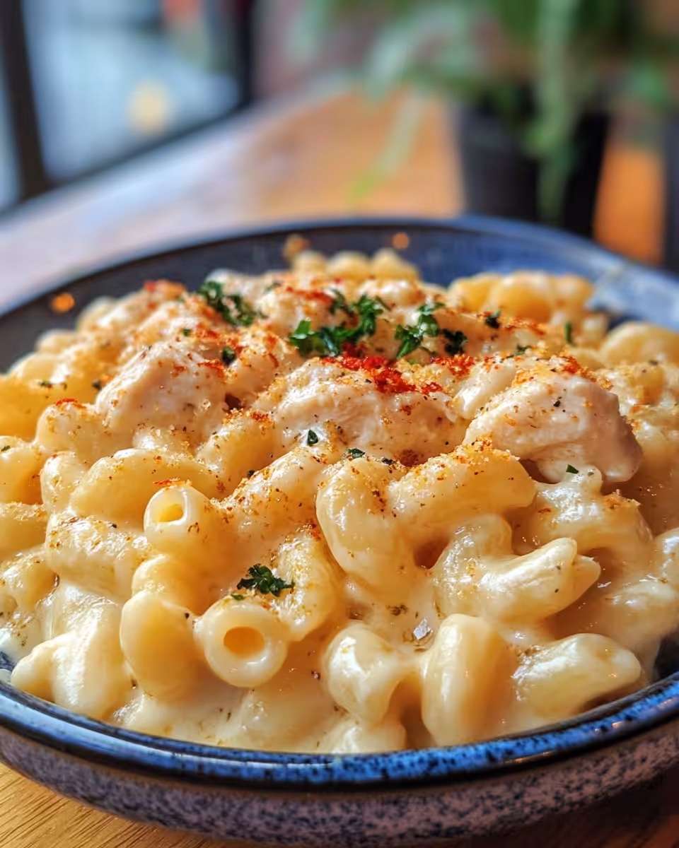 Making creamy cheese sauce for chicken mac and cheese