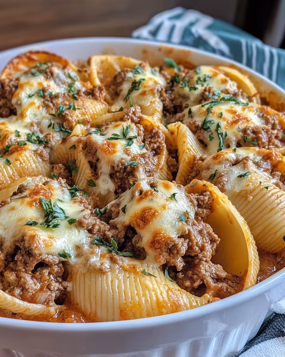 Cheesy stuffed shells just cooked and bubbling hot in the pressure cooker