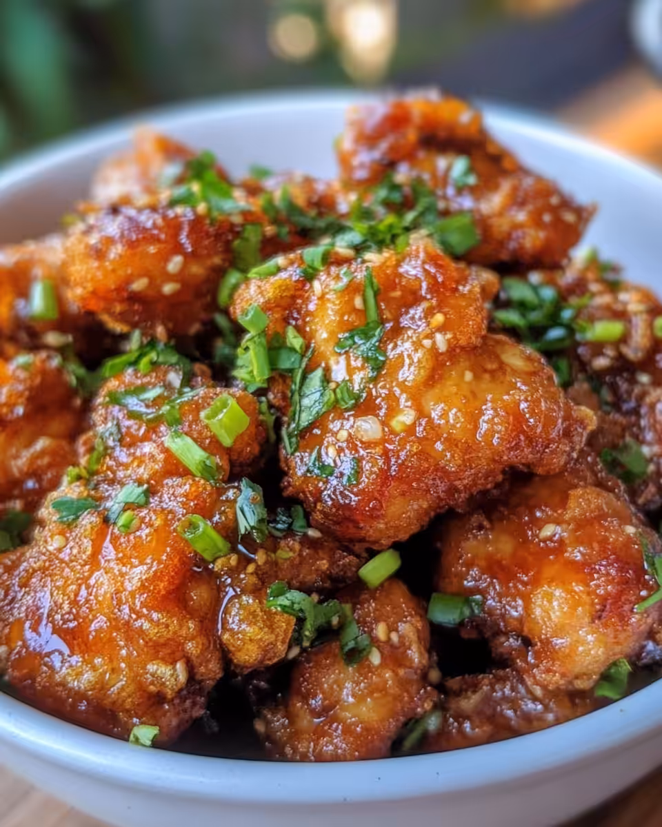 Closeup of crispy Hawaiian fried garlic chicken just cooked