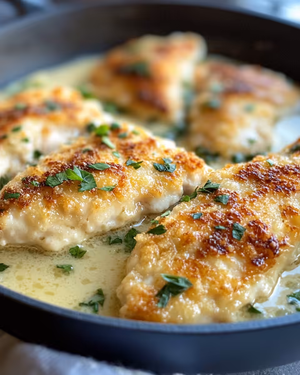 Pressure cooker with float valve indicating delicious crispy parmesan chicken inside