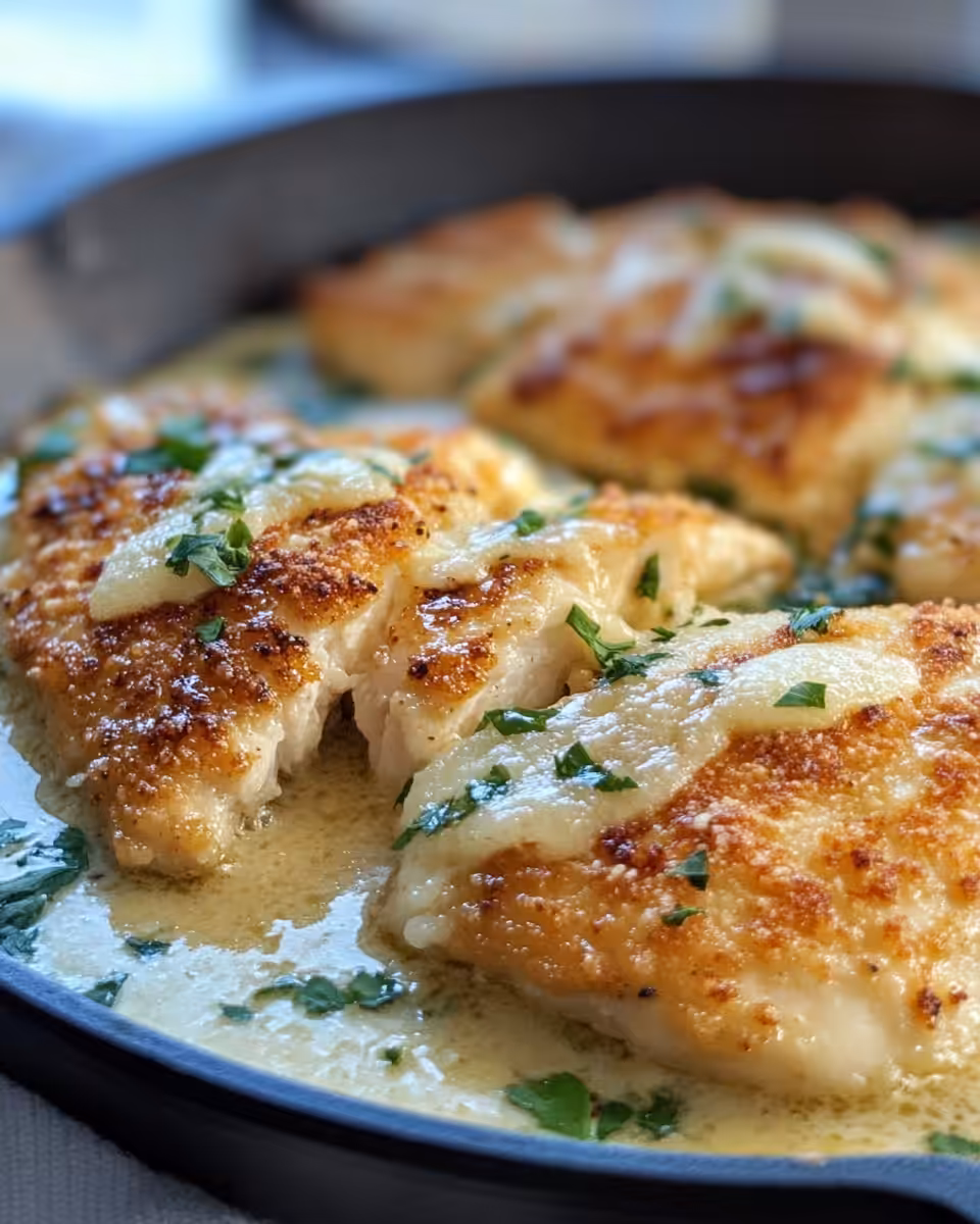 Breaded chicken breasts arranged on baking sheet ready to bake for crispy crust