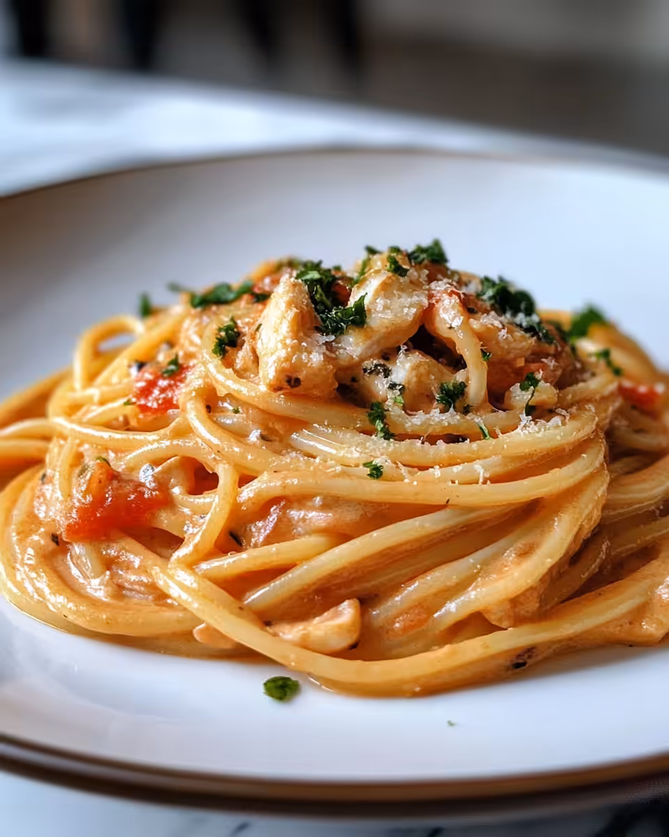 Ingredients including olive oil, shallot, garlic, tomato paste, and cheese for creamy pasta sauce