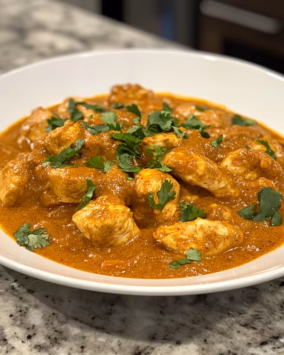Sauteed onions, garlic, and ginger in pan for chicken tikka sauce
