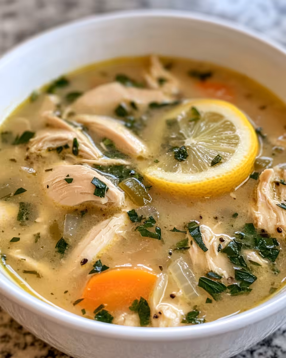 Steam rising from pressure cooker with Greek lemon chicken soup inside