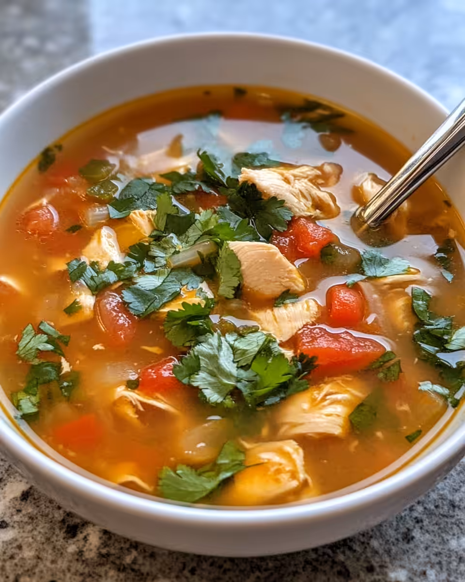 Healing Chicken Soup simmering in pressure cooker with steam rising