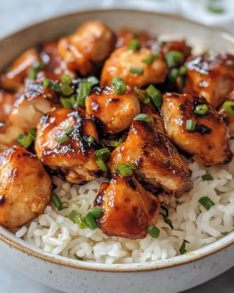 Honey BBQ chicken rice cooking in pressure cooker with steam and sealed lid