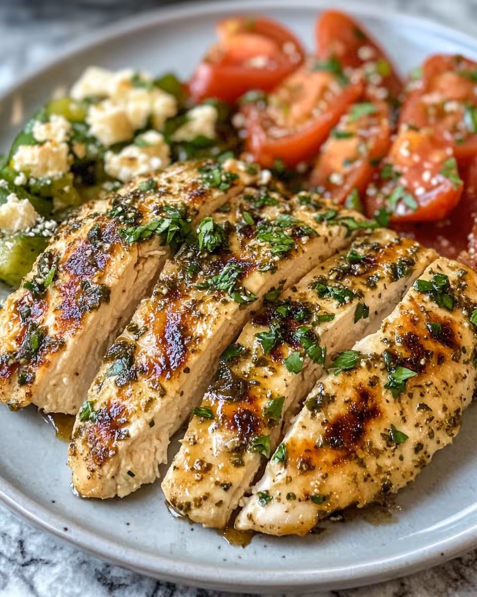 Golden baked chicken tenders with hot honey drizzle served on plate