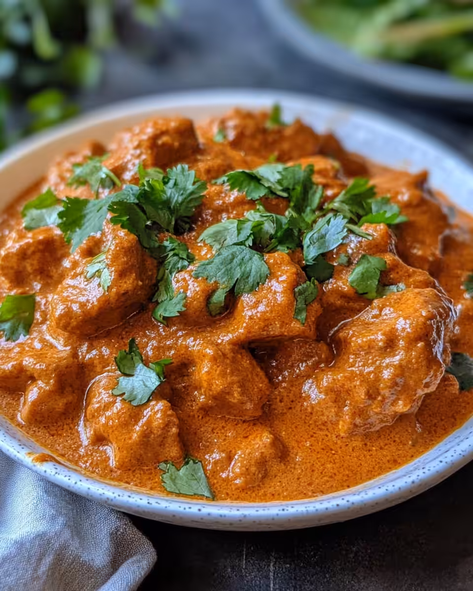 Pressure cooker with simmering Indian butter chicken