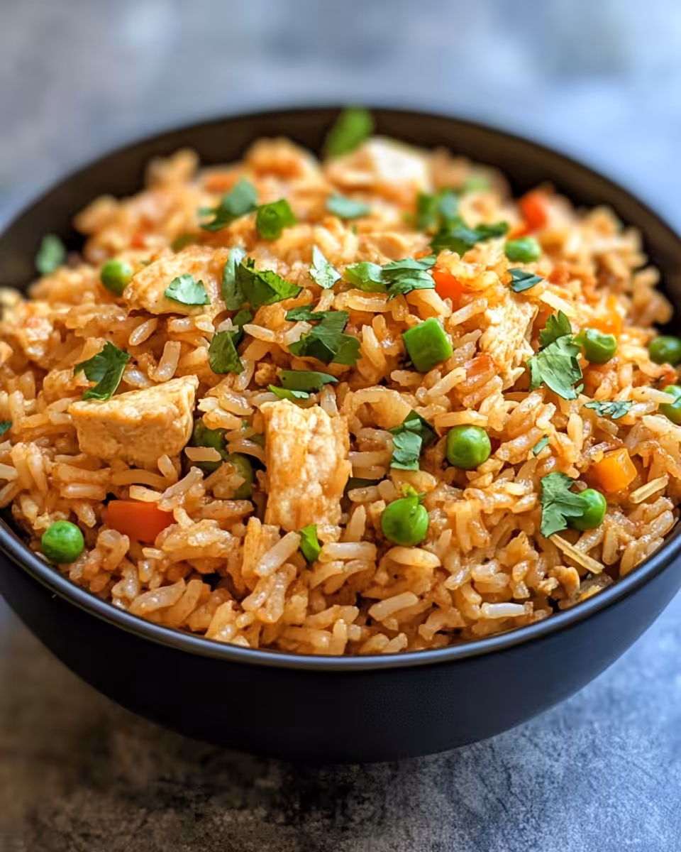 Instant Pot chicken fried rice cooking with steam and pressure valve