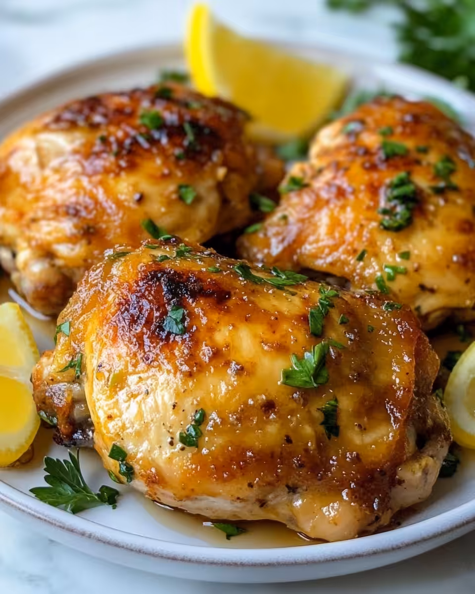 Steaming Instant Pot with lemon garlic chicken cooking inside