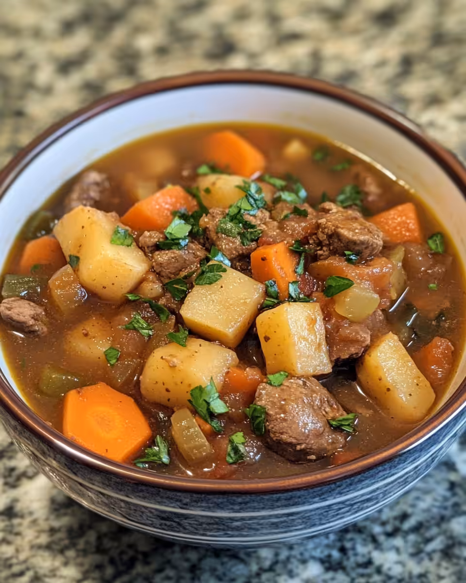 Steam rising from pressure cooker with Irish vegetarian stew