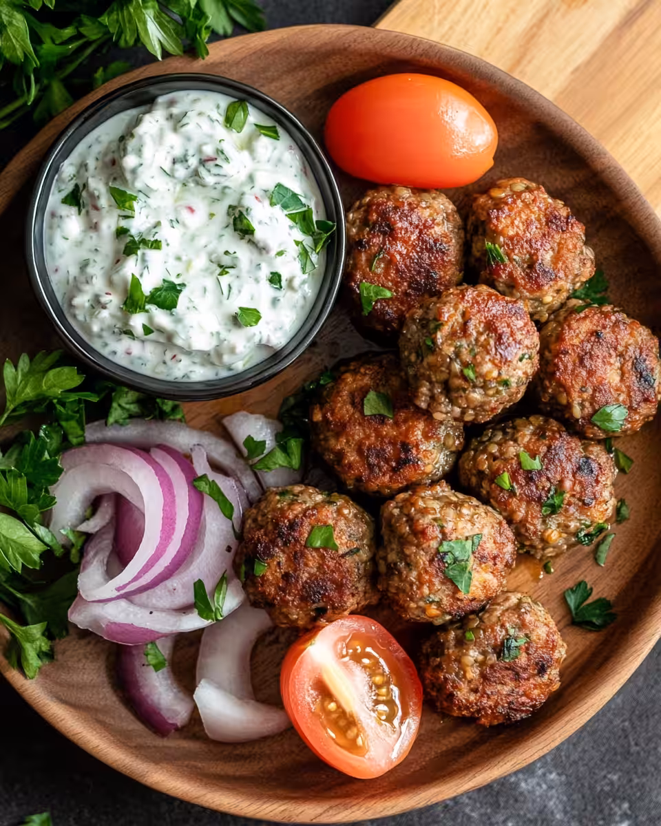 Ingredients for baked Greek lentil meatballs