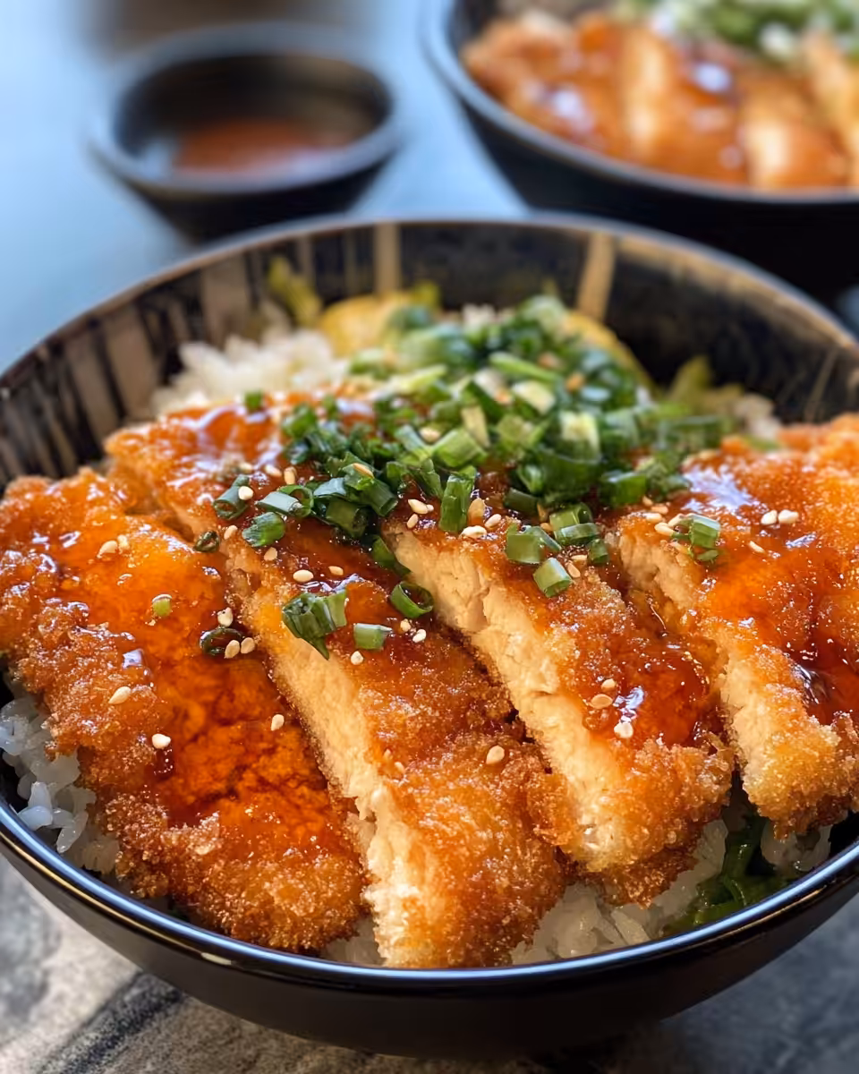 Ingredients for Chicken Katsu Bowls including panko breadcrumbs and eggs