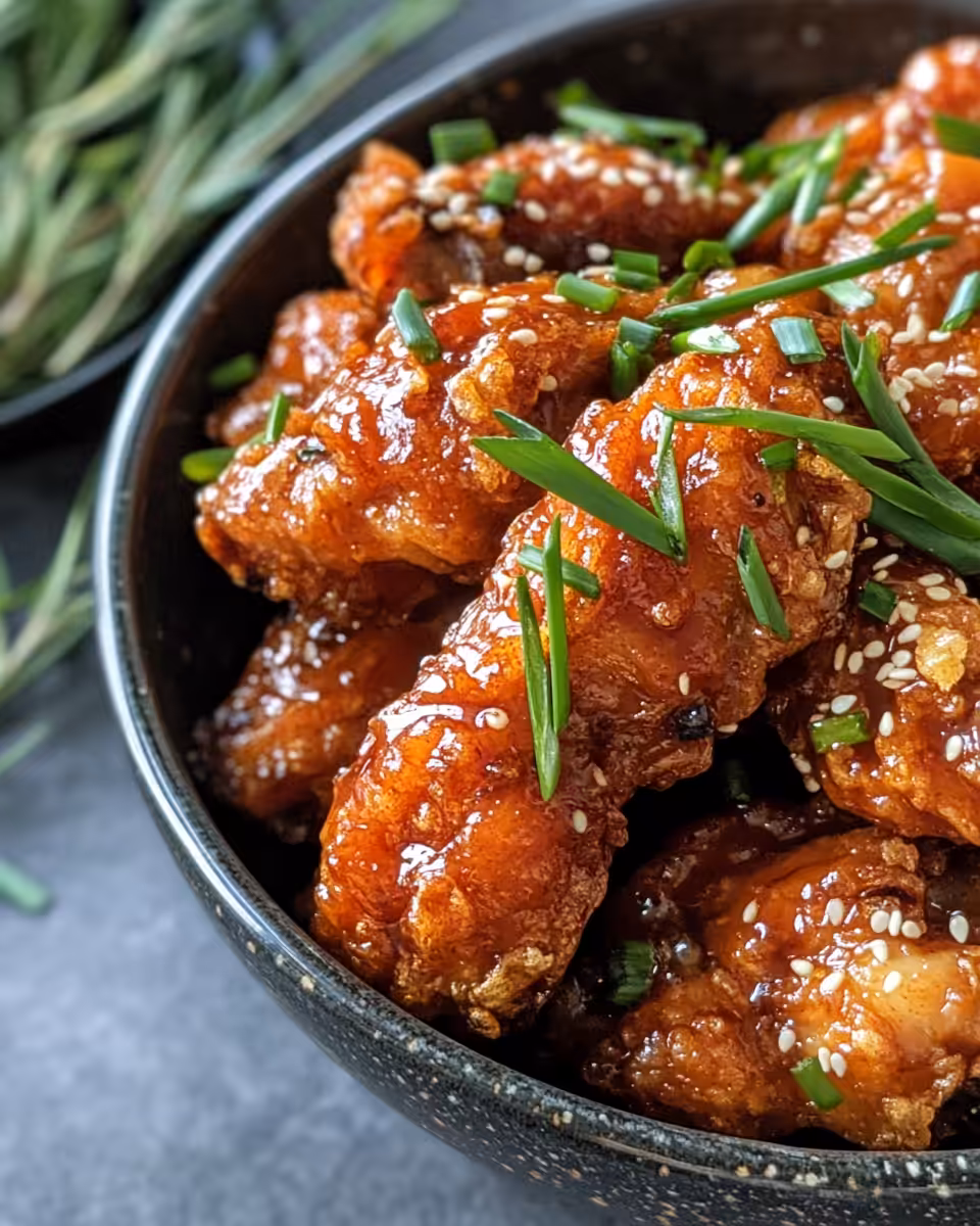 Steaming Korean fried chicken cooking in pressure cooker
