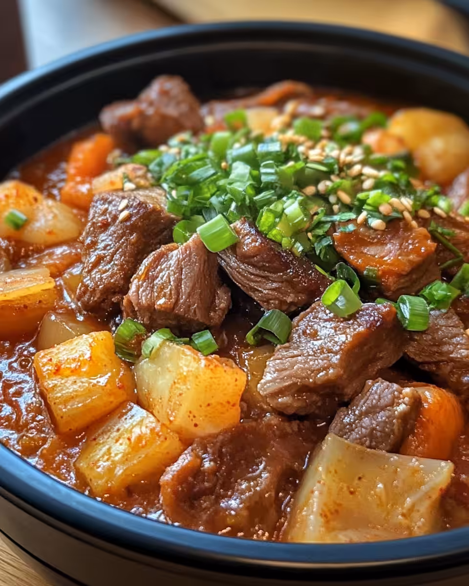Final shredded Korean style pot roast served and ready to eat