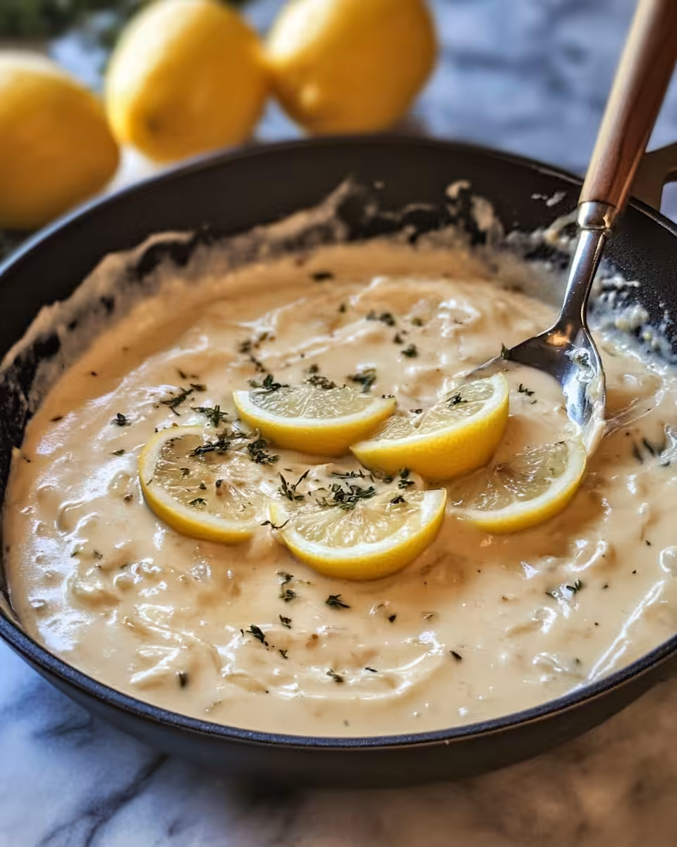 Step by step making lemon garlic cream sauce