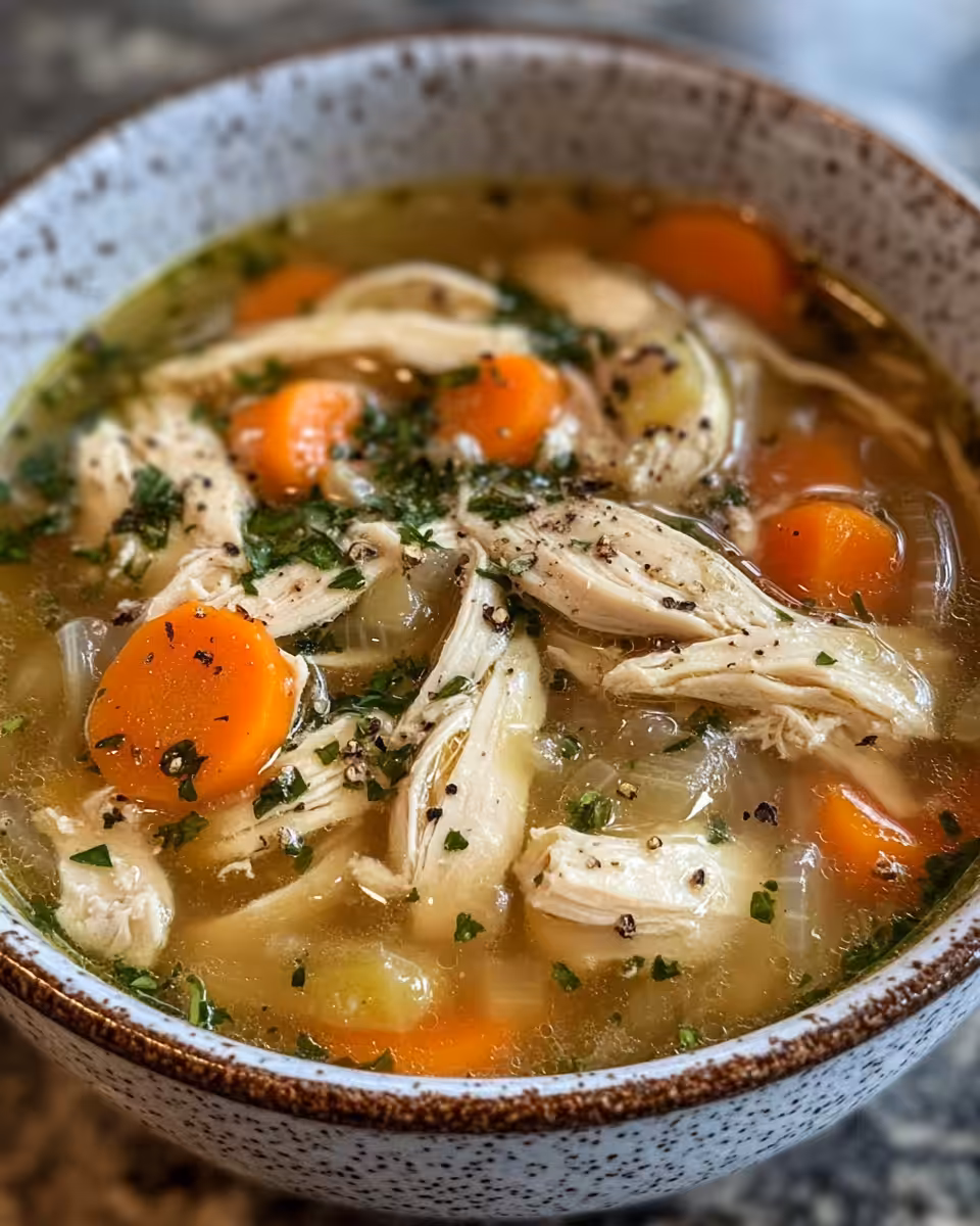 Ingredients including chopped sun-dried tomatoes and cooked chicken in creamy soup