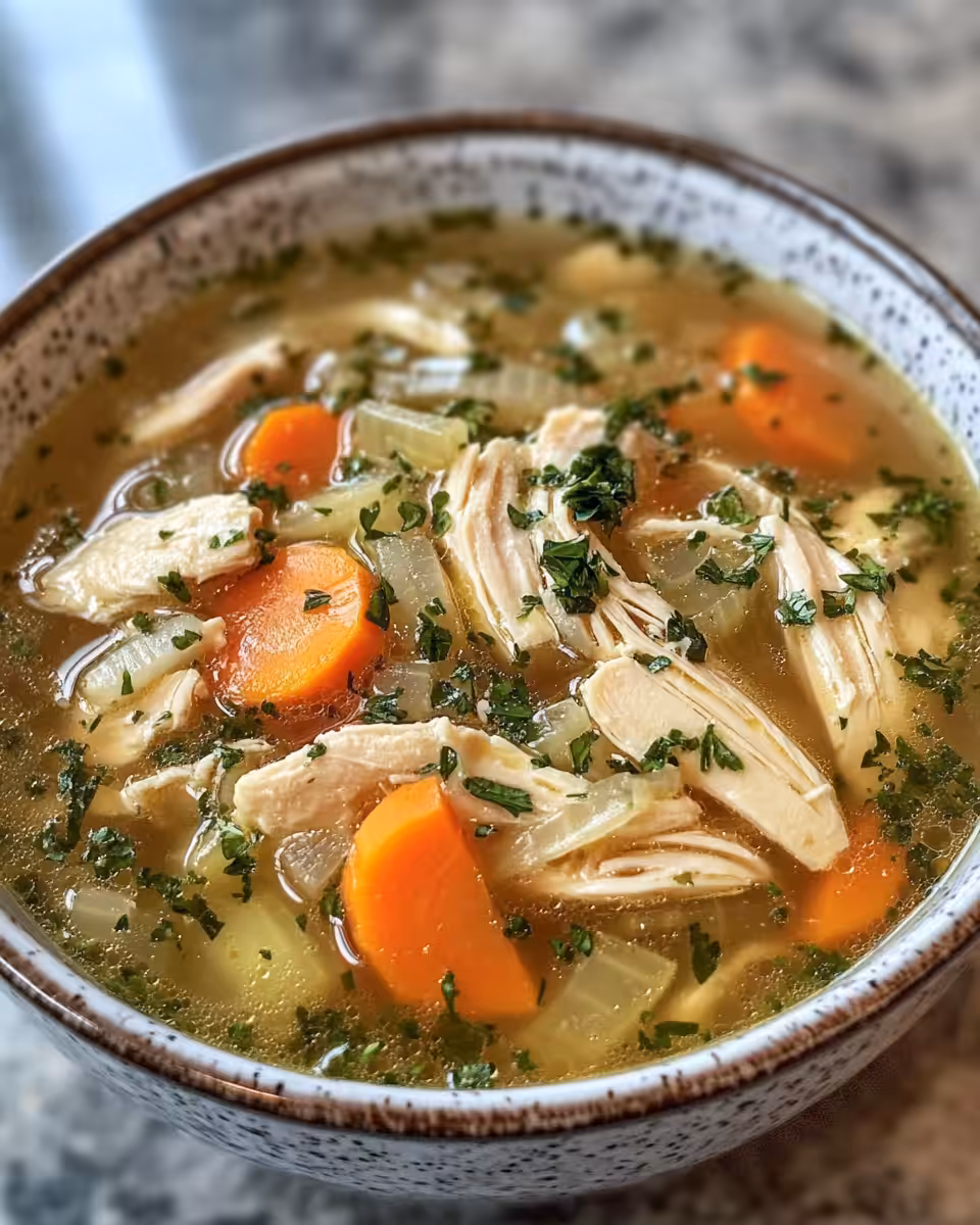 Steam rising from pressure cooker with creamy chicken soup