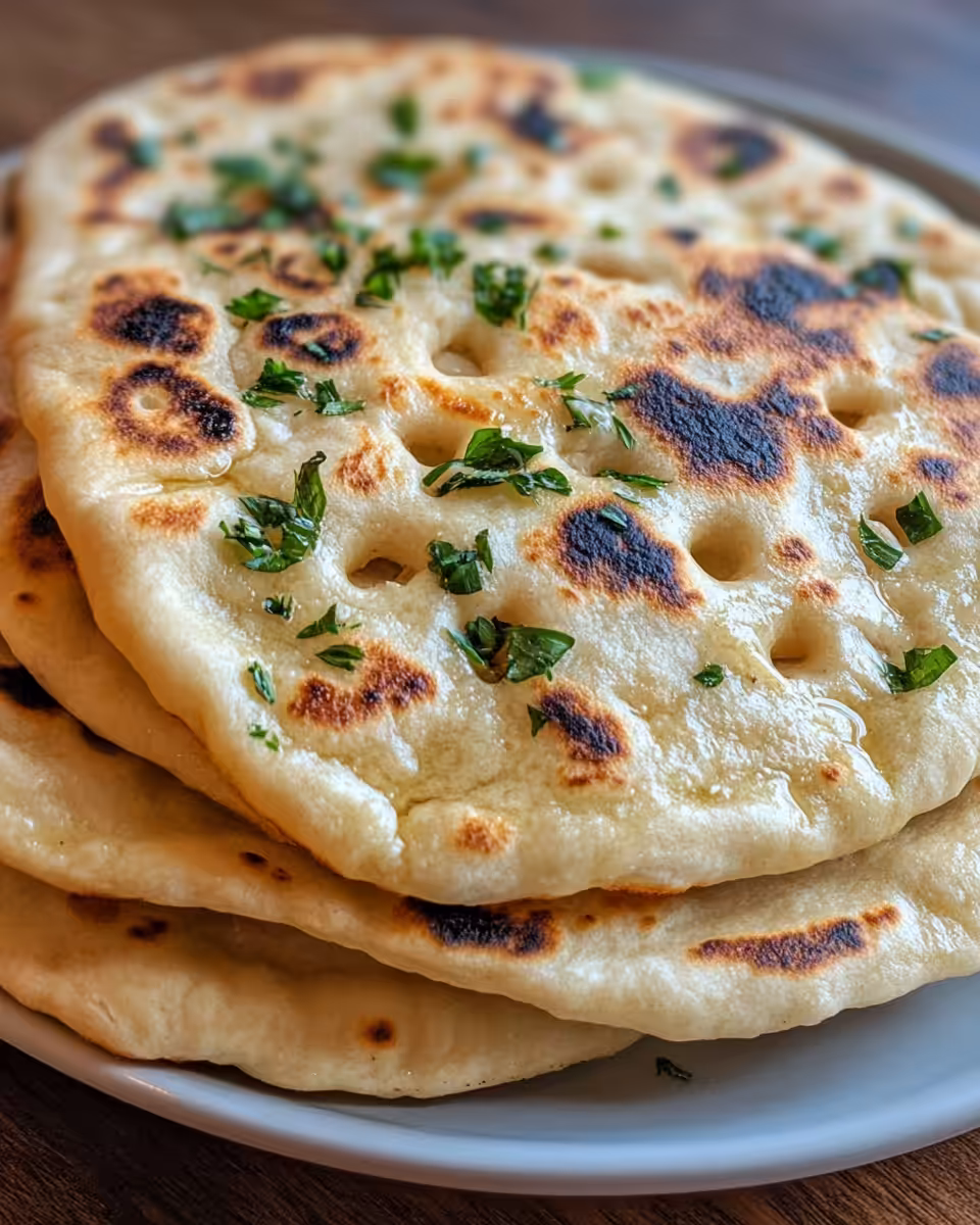 Ingredients for naan bread on kitchen counter