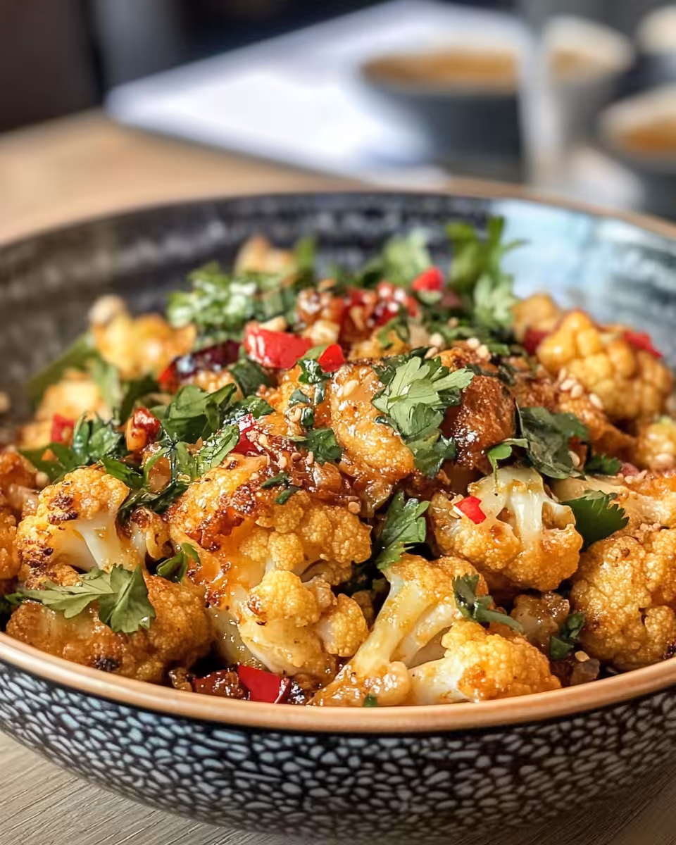 Ingredients including tahini, honey, and spices for Moroccan cauliflower