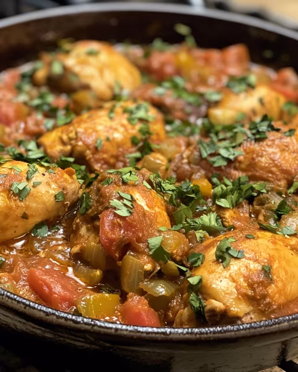 Ingredients spread for Moroccan chicken stew with ghee, spices, and vegetables