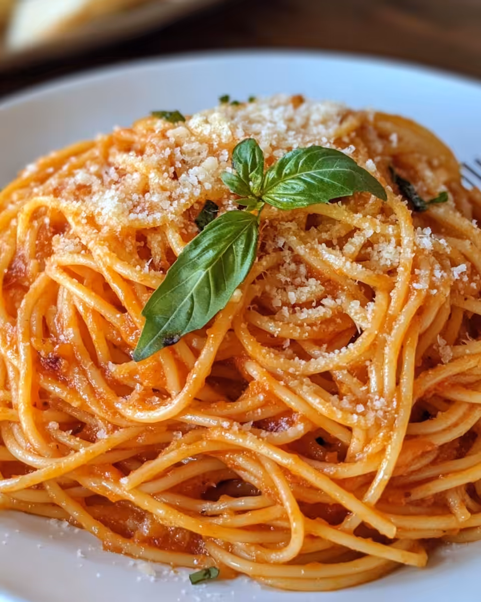 Steaming spaghetti dinner ready with rich sauce