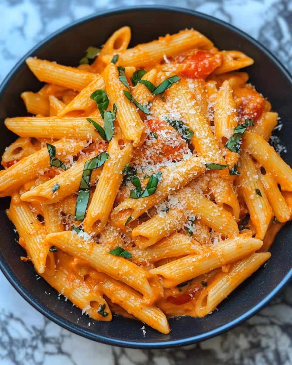 Ingredients for one pot creamy tomato pasta
