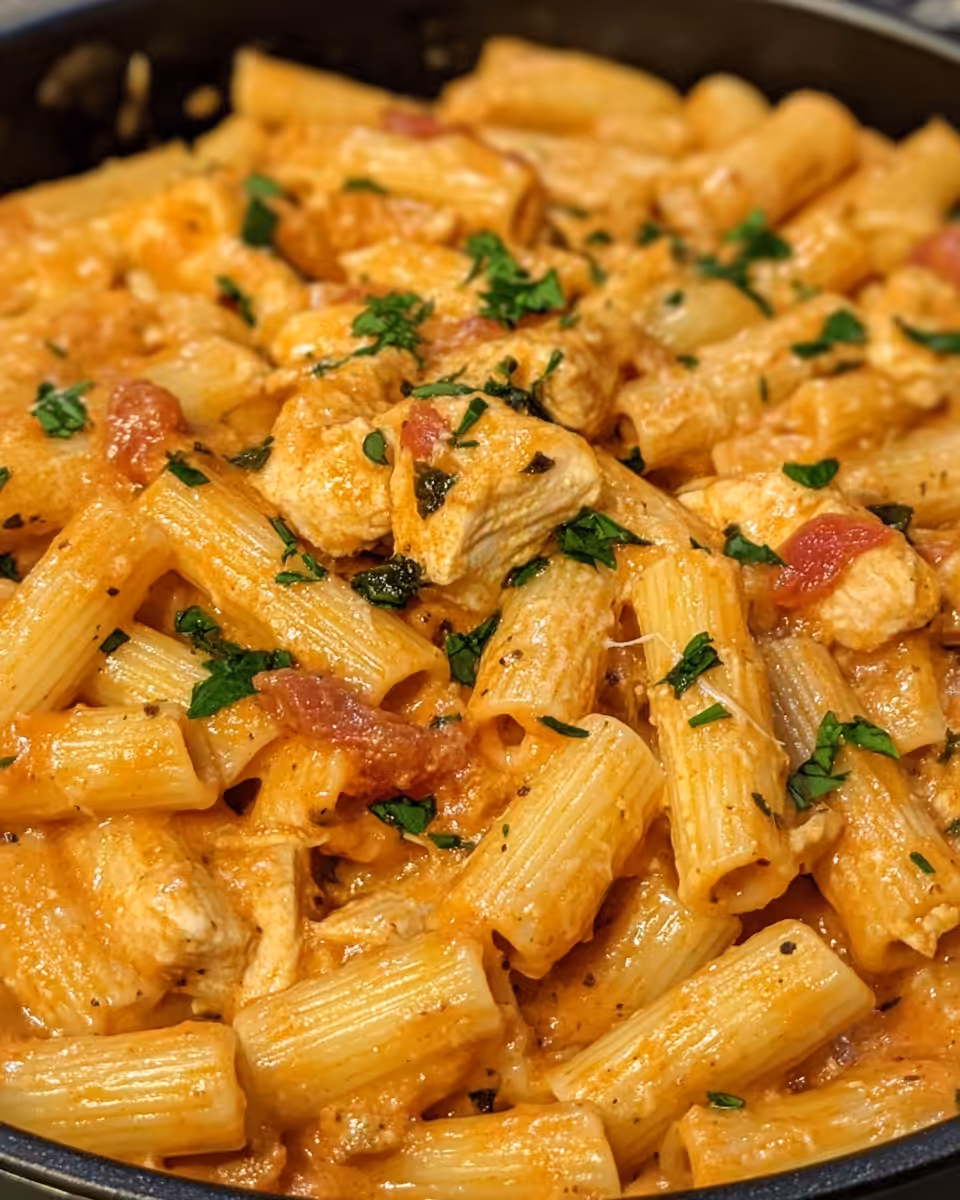 Ingredients laid out for spicy chicken pasta with chipotle cream sauce