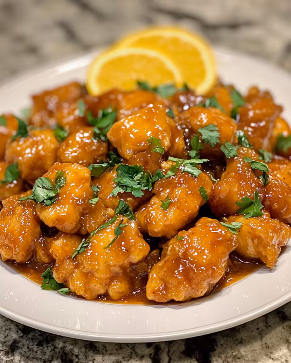 Ingredients for orange chicken including orange juice and spices