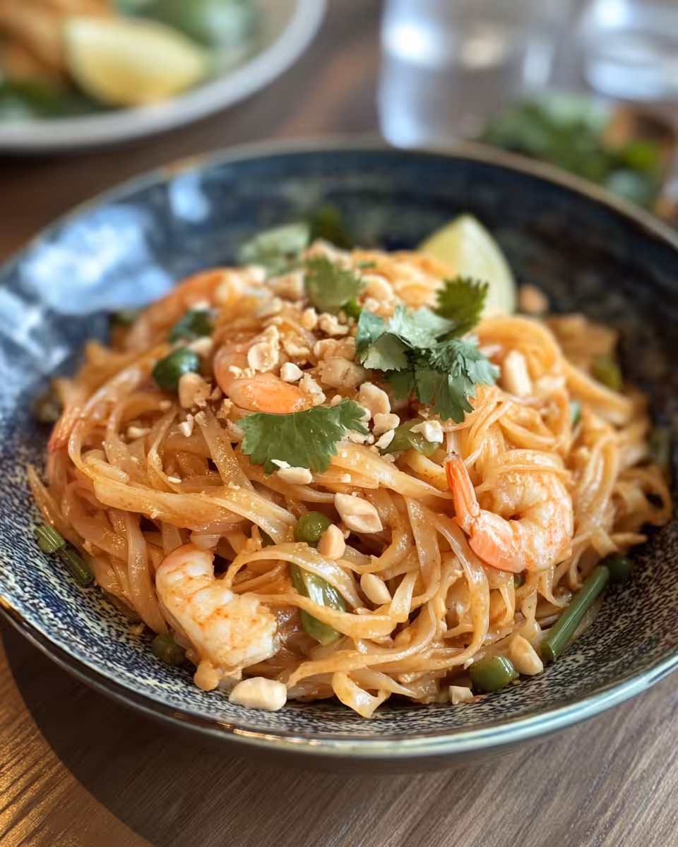 Ingredients for Pad Thai prepped and ready in a bowl