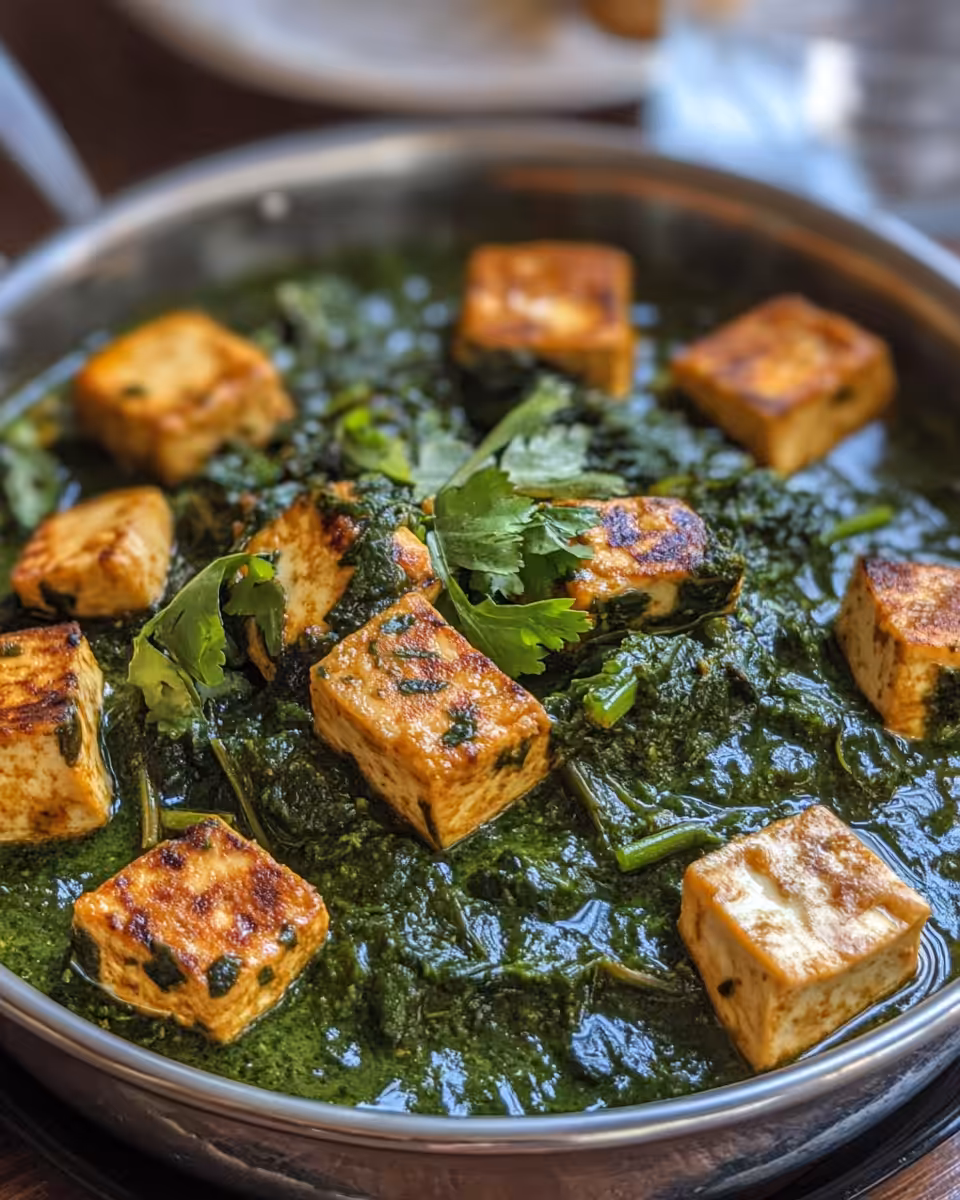 Final served palak tofu dish