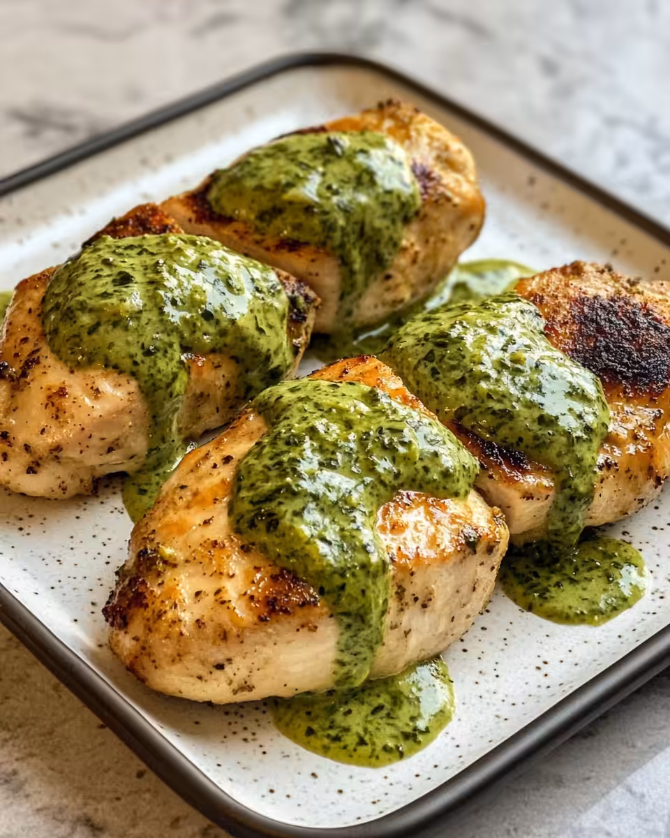 Pressure cooker chicken with creamy green sauce aroma