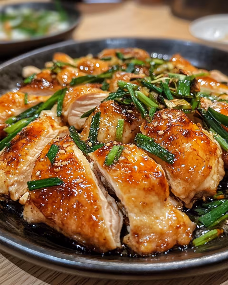 Carved Chinese roast chicken ready to serve