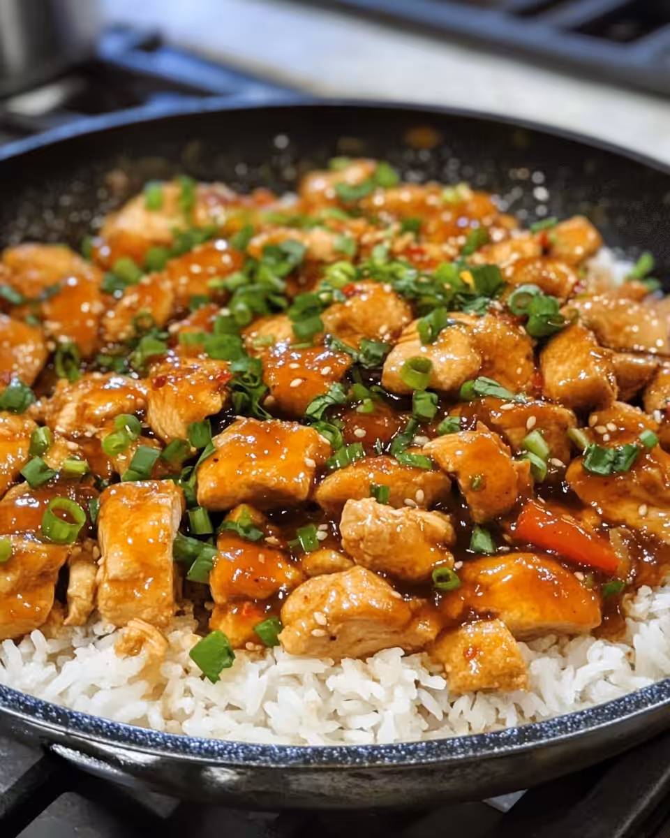 Finished spicy ginger chicken curry served with cilantro garnish