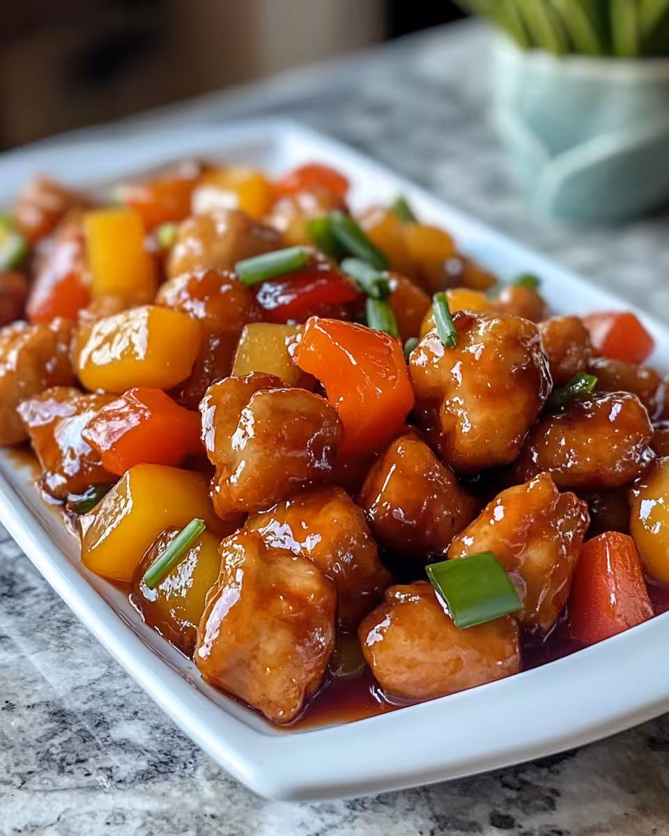 Ingredients for sweet and sour chicken laid out for preparation