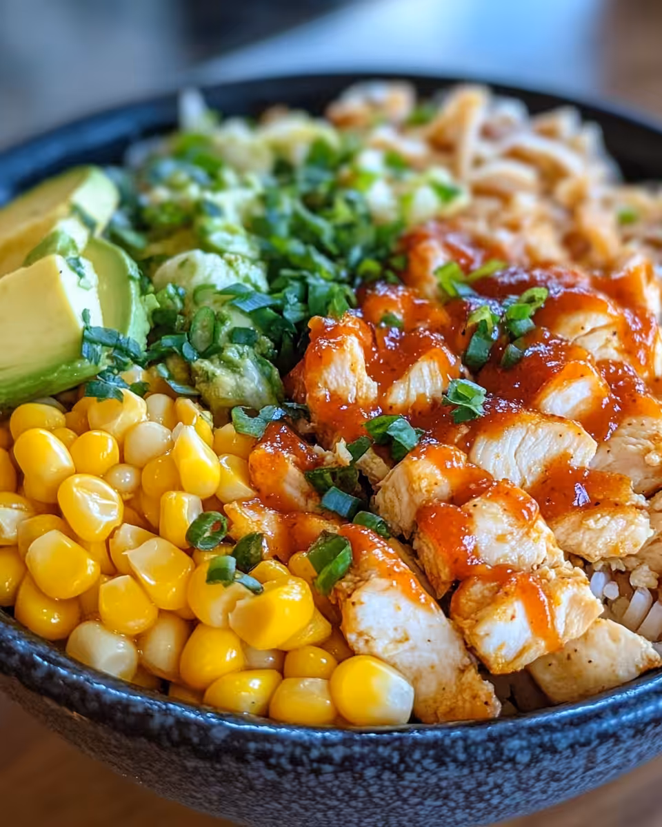Anticipation and aroma of street corn chicken rice bowl cooking under pressure