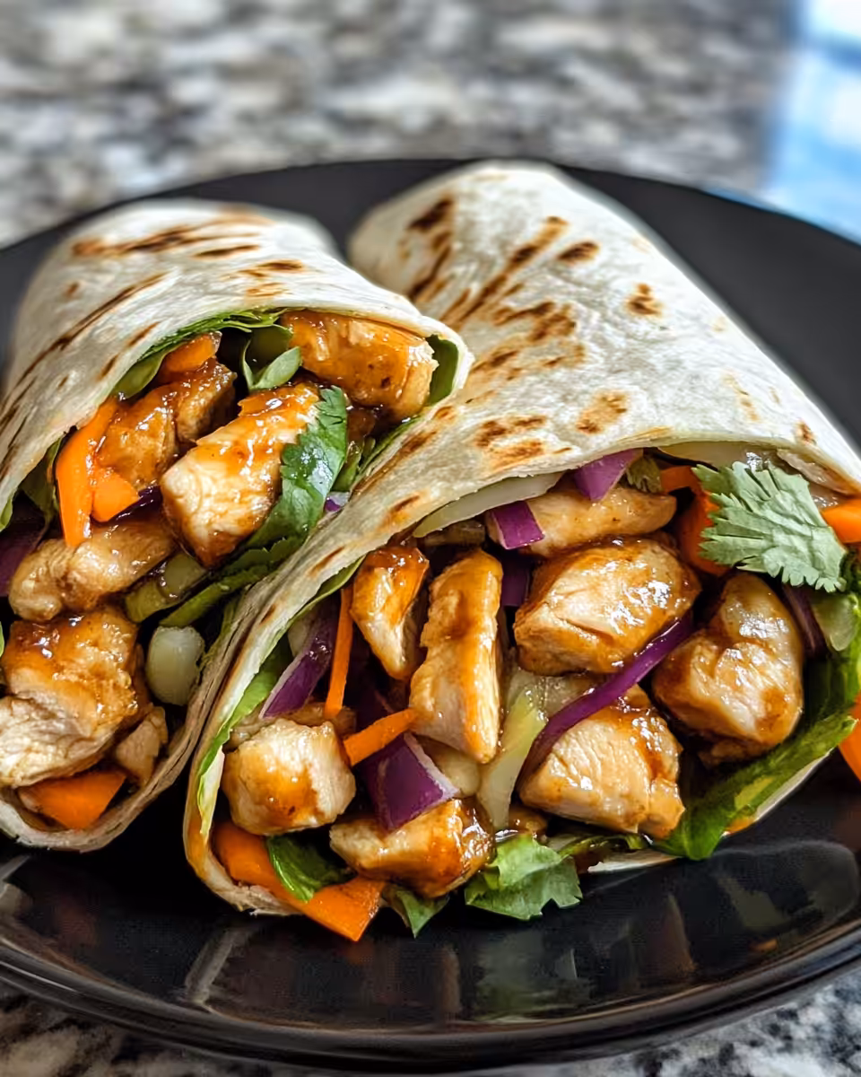 Deliciously rolled chicken wrap ready to eat