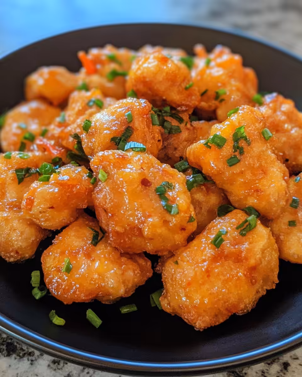 Close-up of crispy Thai chicken bites cooking in pressure cooker